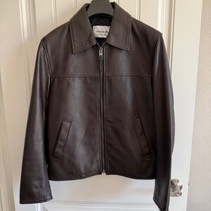 Coach Men's Classic Leather Jacket in Burnt Espresso